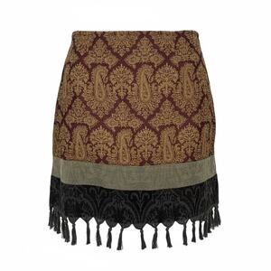 J.Jill Wool Cotton Midi Skirt 16P Boho Tapestry Fringe Whimsigoth Boho Velvet